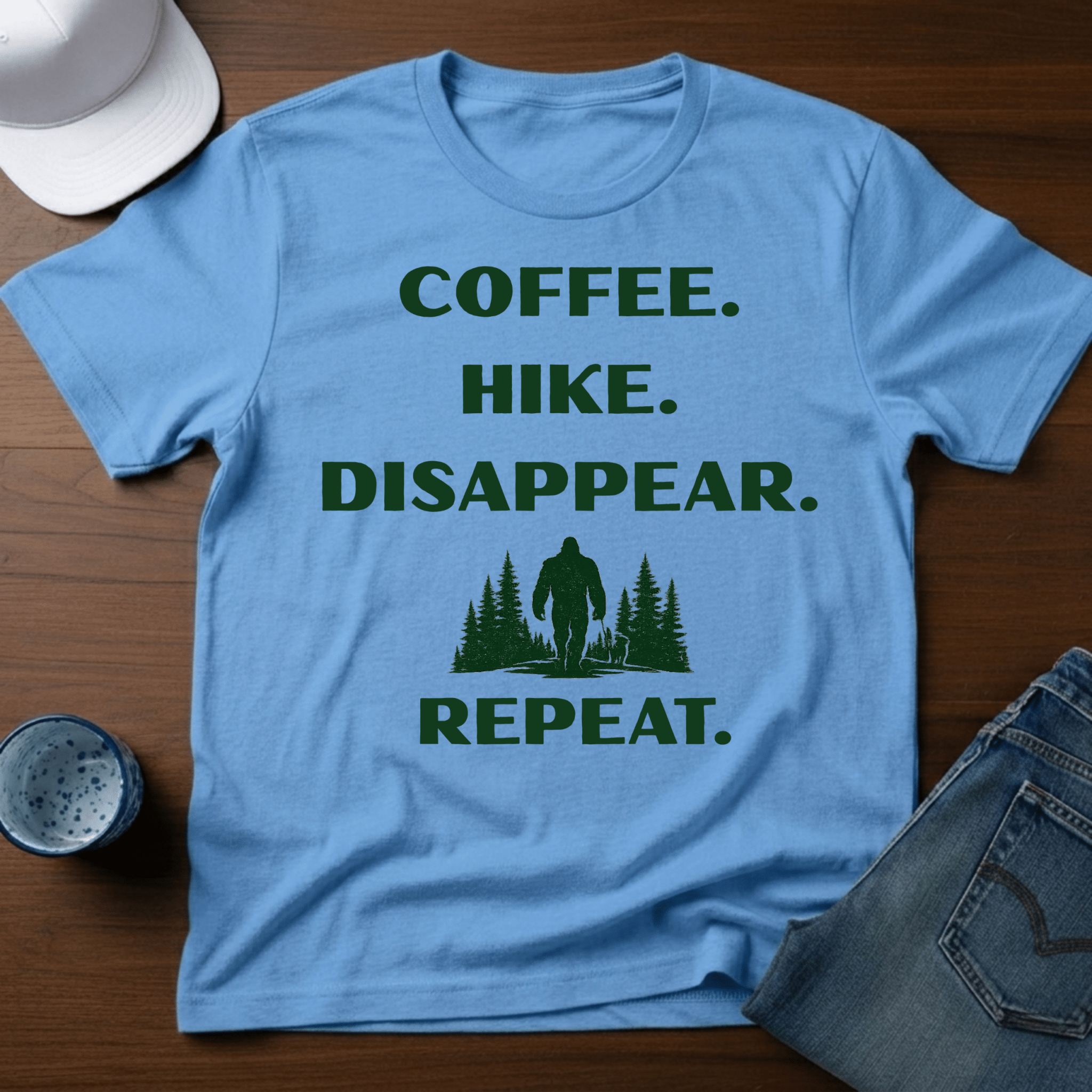 Coffee. Hike. Disappear. Repeat. T-Shirt - Deadpan Outdoors Co.