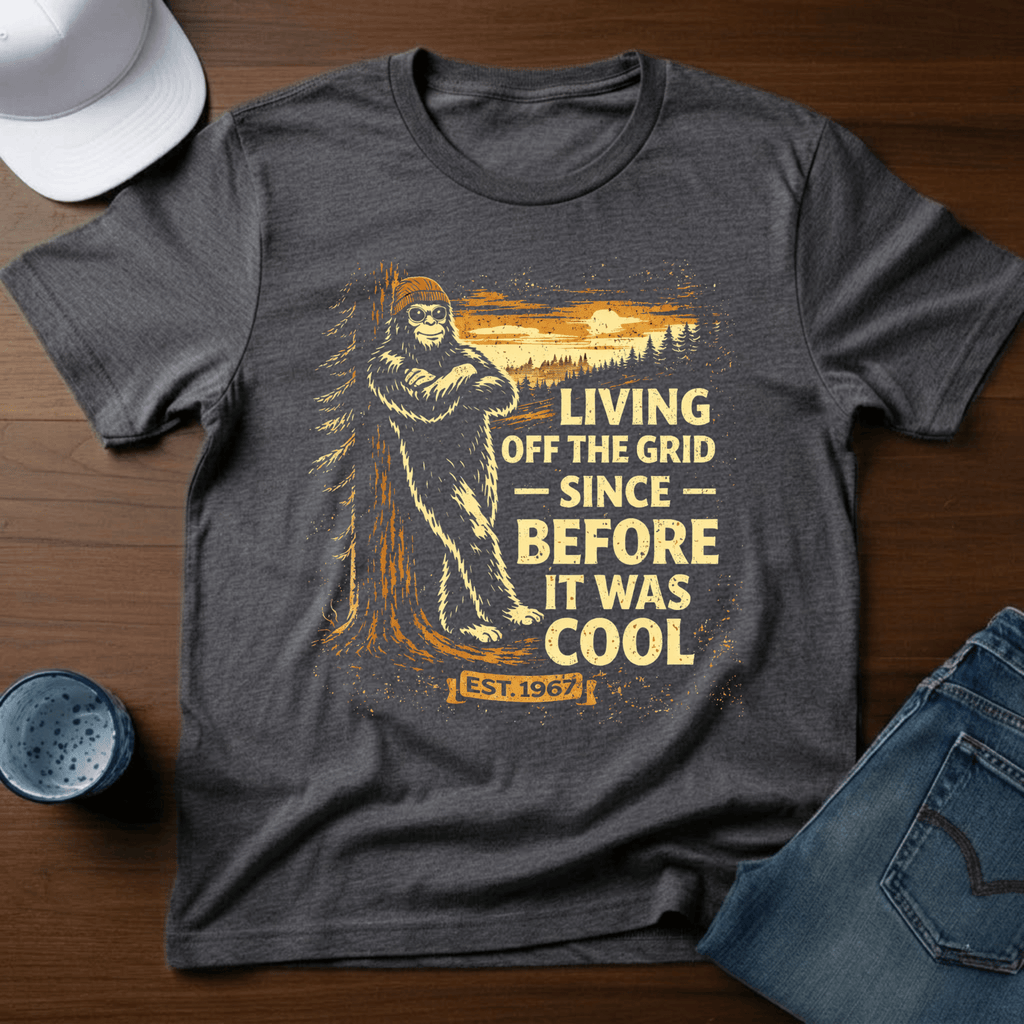 Living Off The Grid Since Before It Was Cool T-Shirt - Deadpan Outdoors Co.
