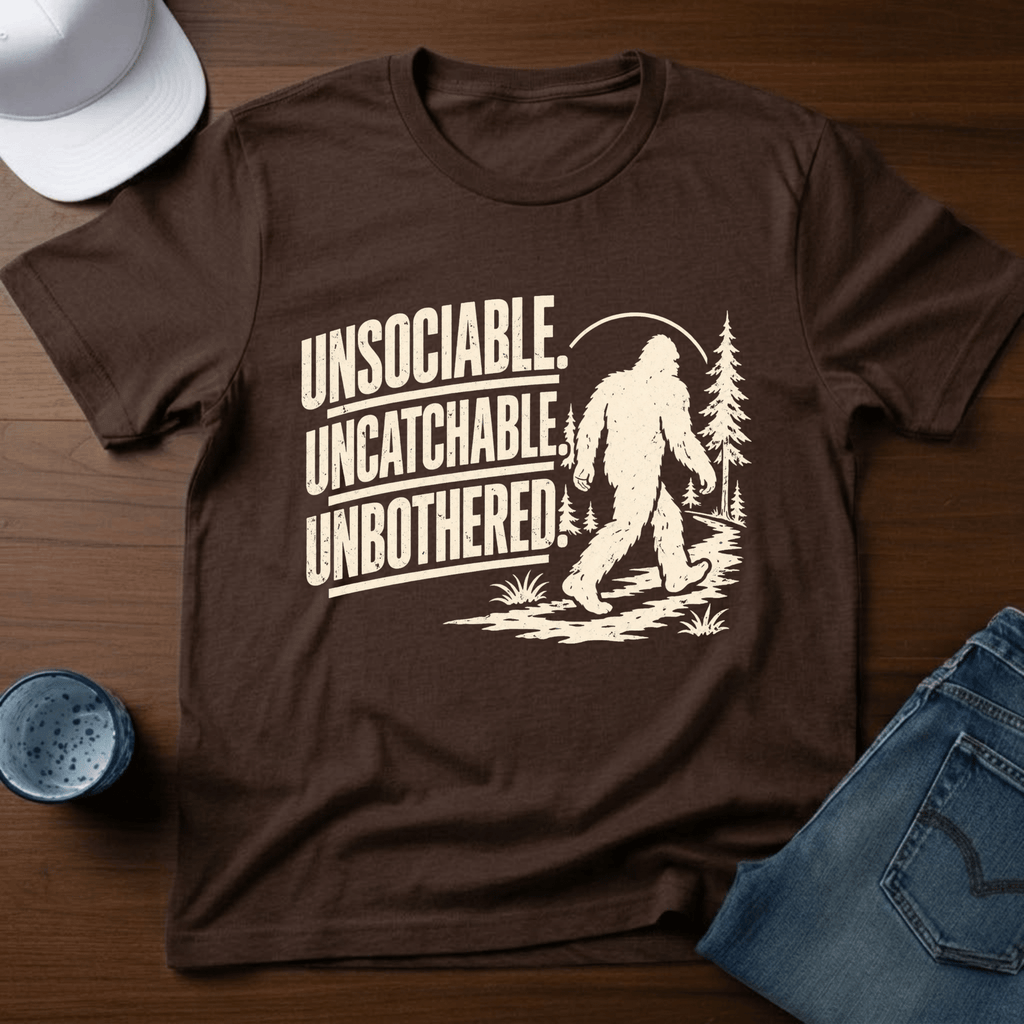 Unsociable. Uncatchable. Unbothered. T-Shirt - Deadpan Outdoors Co.