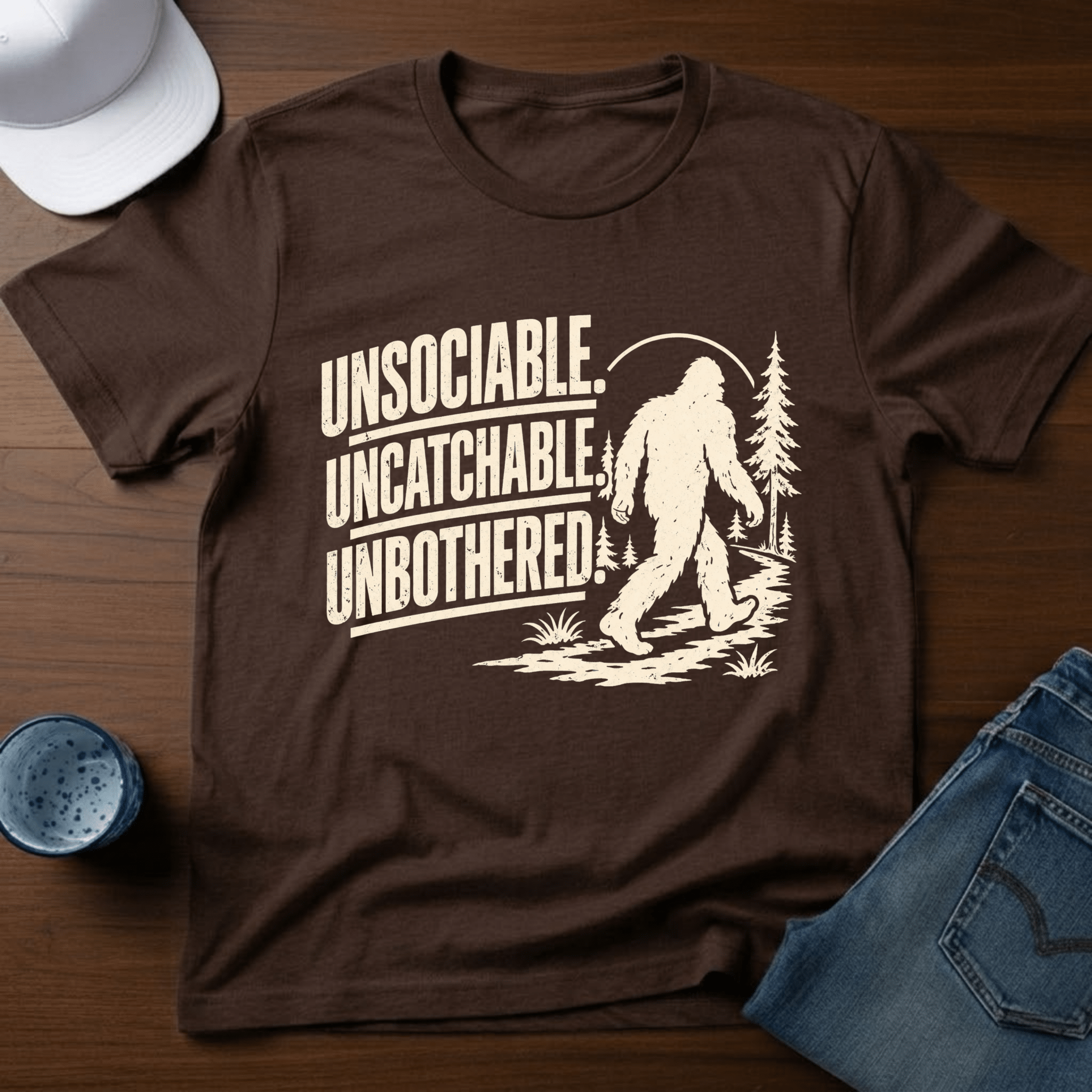 Unsociable. Uncatchable. Unbothered. T-Shirt - Deadpan Outdoors Co.