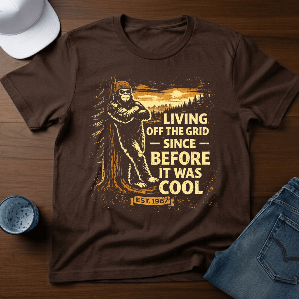Living Off The Grid Since Before It Was Cool T-Shirt - Deadpan Outdoors Co.