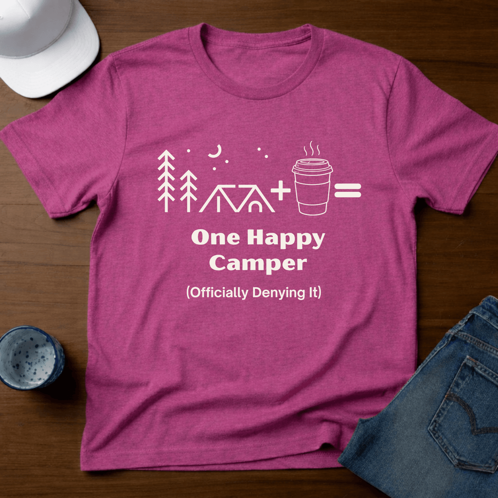 One Happy Camper - (Officially Denying It) T-Shirt - Deadpan Outdoors Co.