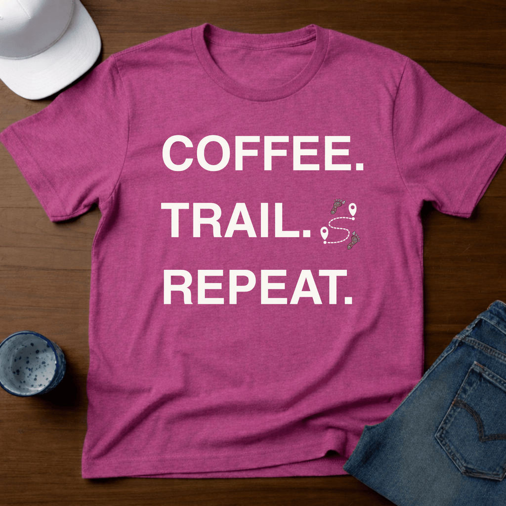 Coffee. Trail. Repeat. T-Shirt - Deadpan Outdoors Co.