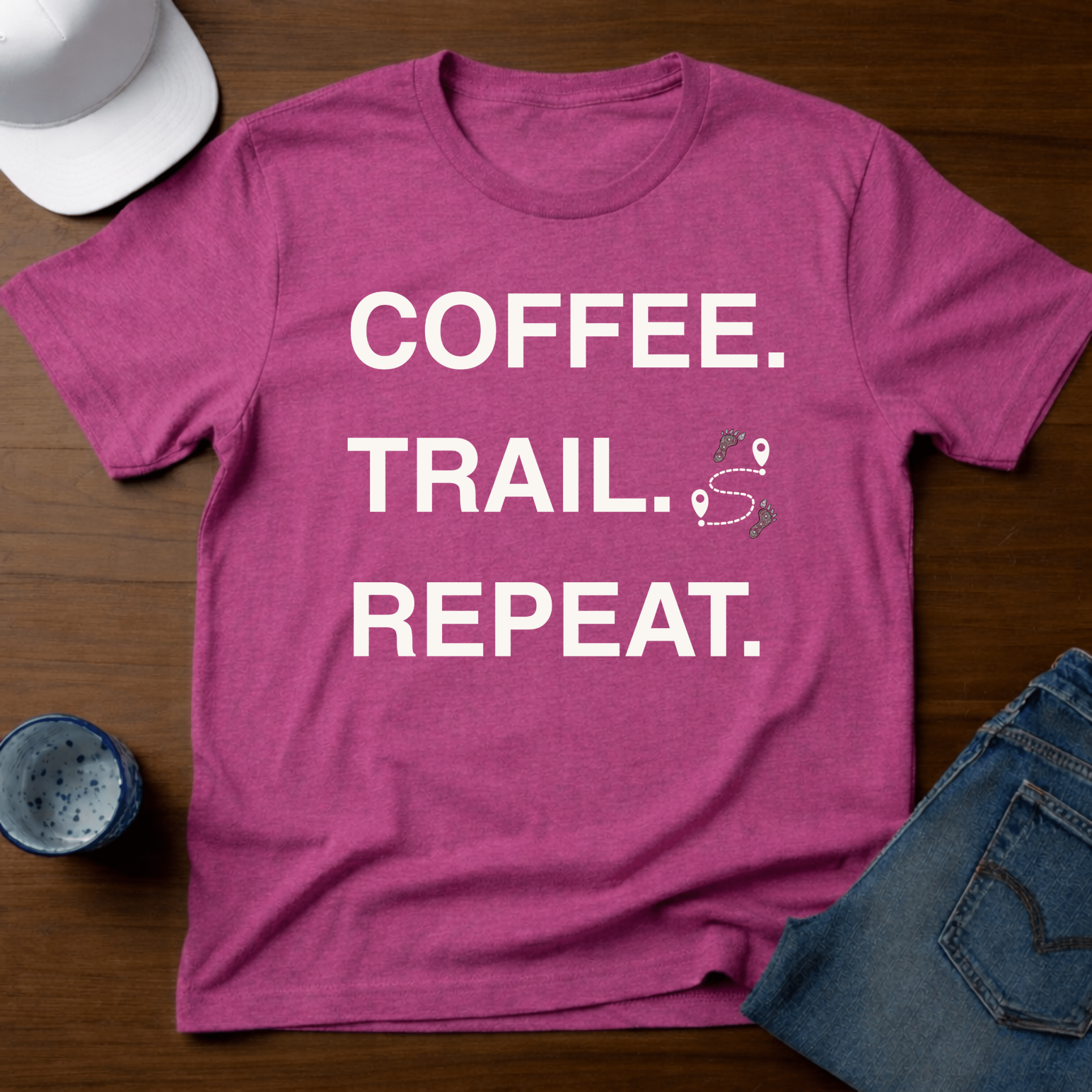 Coffee. Trail. Repeat. T-Shirt - Deadpan Outdoors Co.