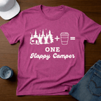 Trailer In Trees + Coffee=One Happy Camper T-Shirt - Deadpan Outdoors Co.