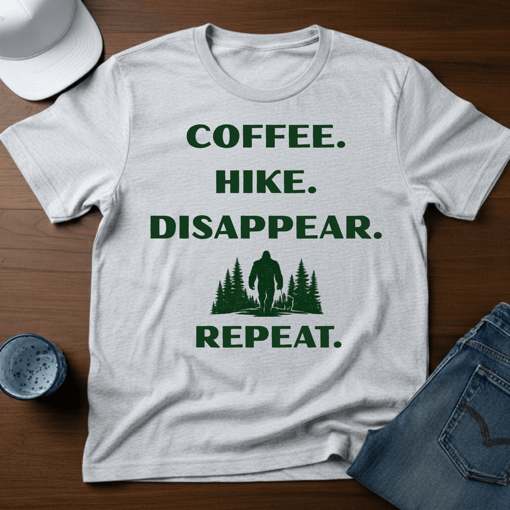 Coffee. Hike. Disappear. Repeat. T-Shirt - Deadpan Outdoors Co.