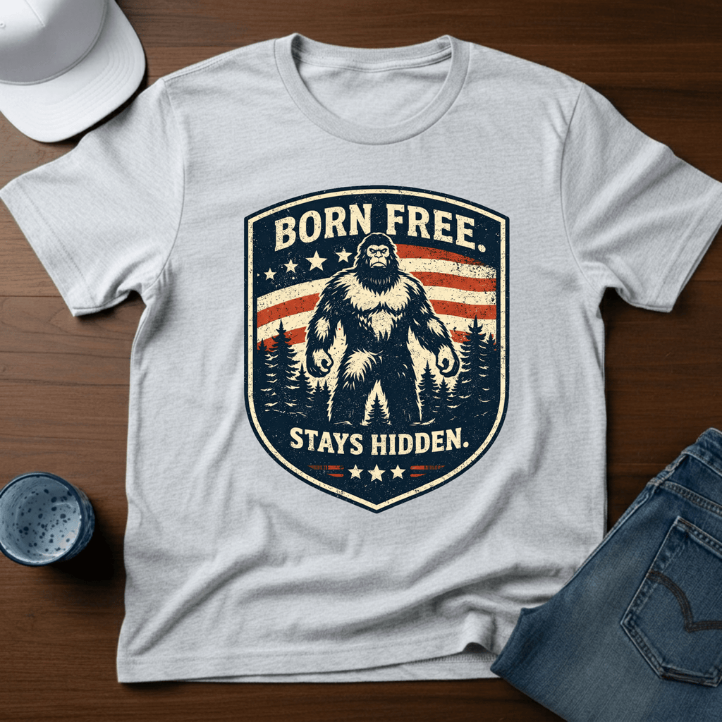 Born Free. Stays Hidden. T-Shirt - Deadpan Outdoors Co.