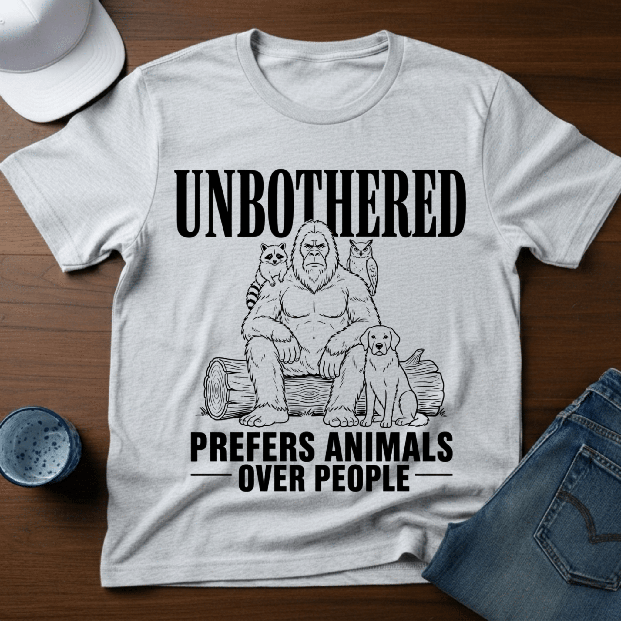 Unbothered - Prefers Animals Over People T-Shirt - Deadpan Outdoors Co.