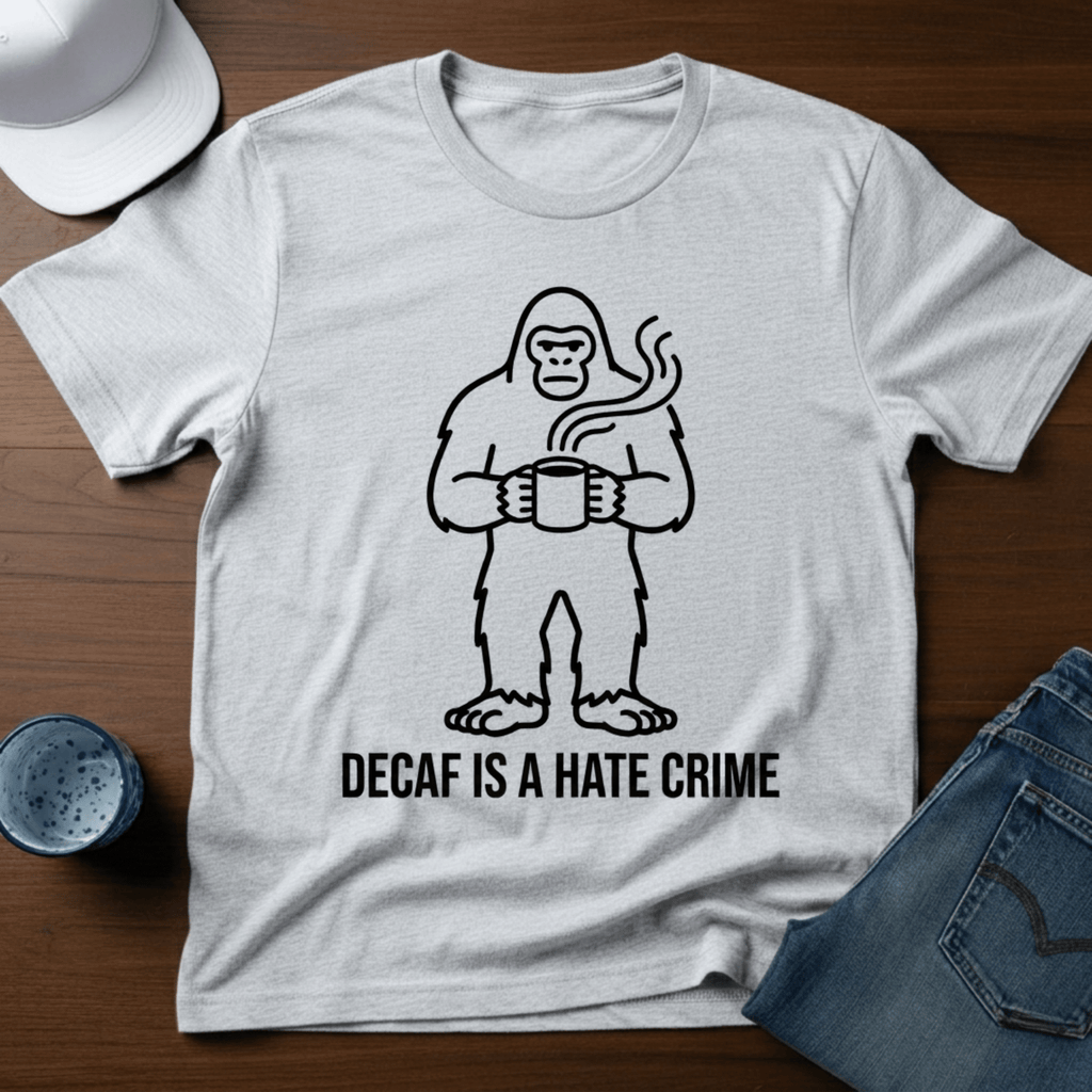 Decaf Is A Hate Crime T-Shirt - Deadpan Outdoors Co.