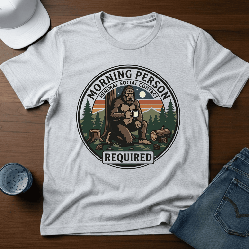 Morning Person Minimal Social Contact Required T-Shirt - Deadpan Outdoors Co.
