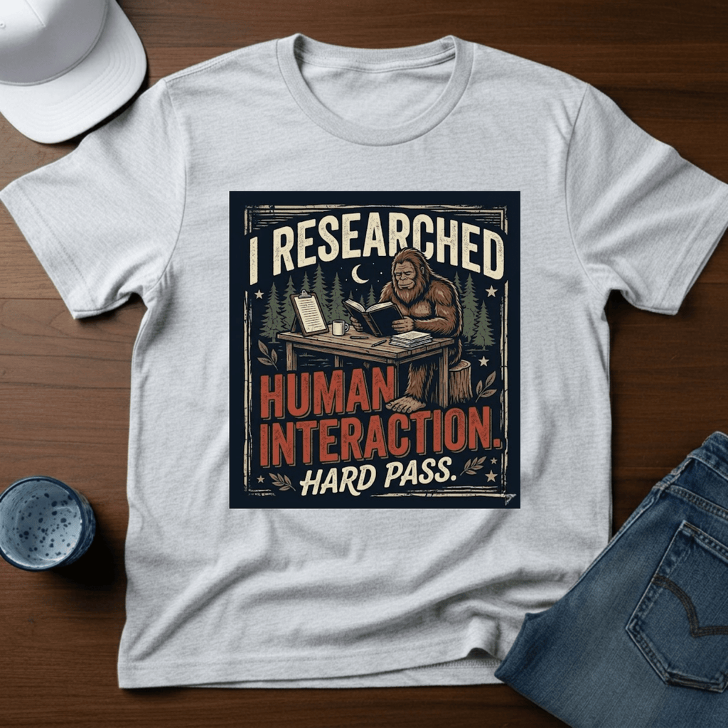 I Researched Human Behavior - Hard Pass T-Shirt - Deadpan Outdoors Co.