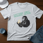 Caffeine First Humans, Never T-Shirt - Deadpan Outdoors Co.