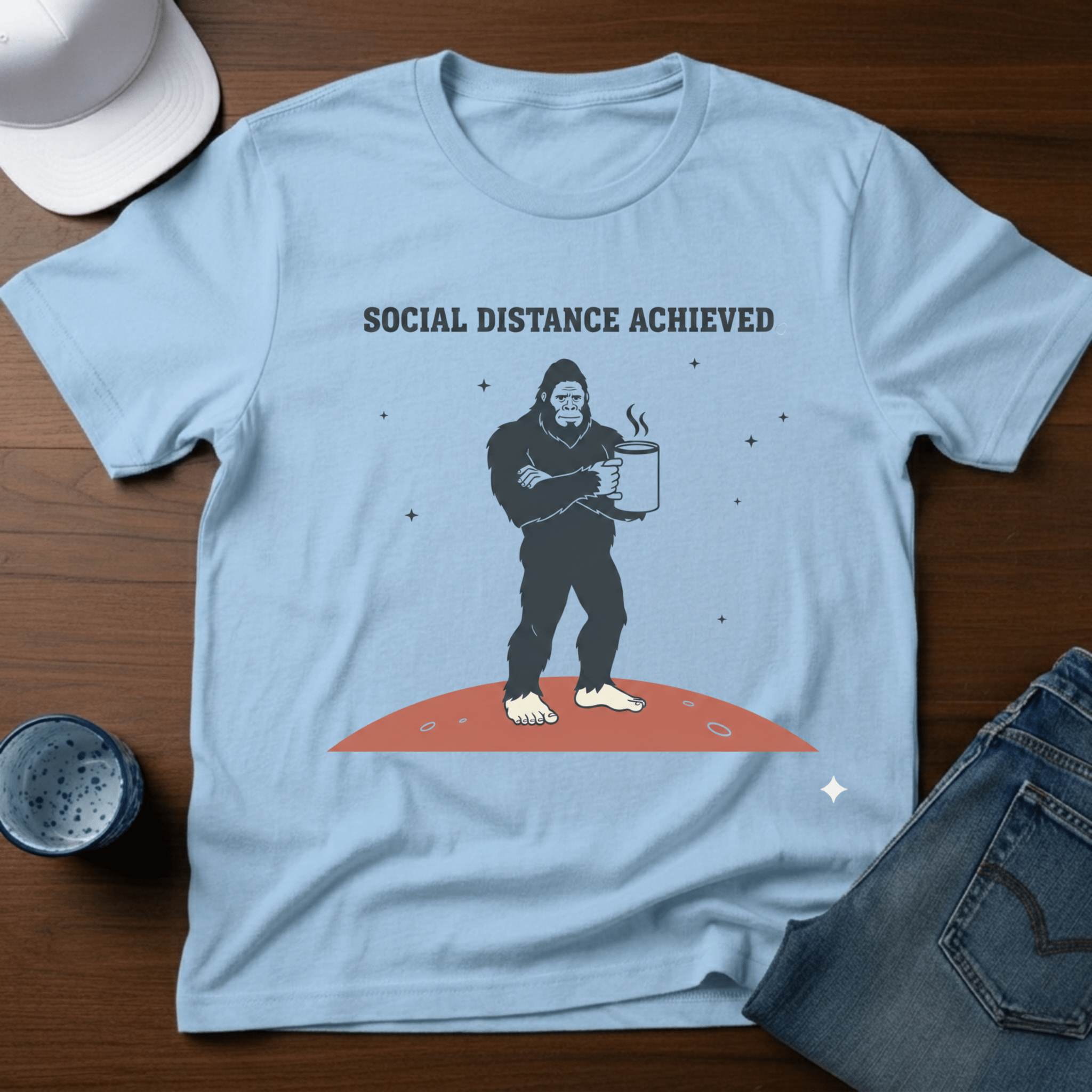 Social Distance Achieved T-Shirt - Deadpan Outdoors Co.
