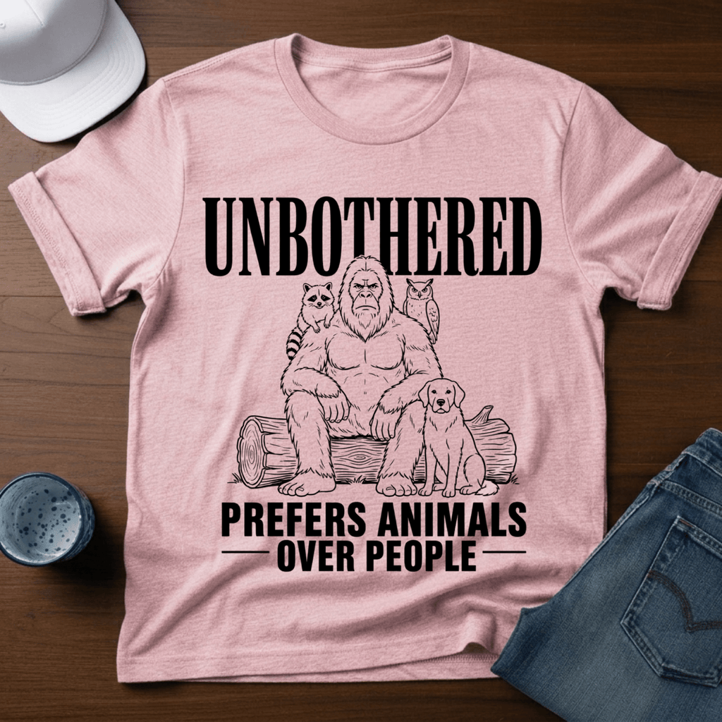 Unbothered - Prefers Animals Over People T-Shirt - Deadpan Outdoors Co.