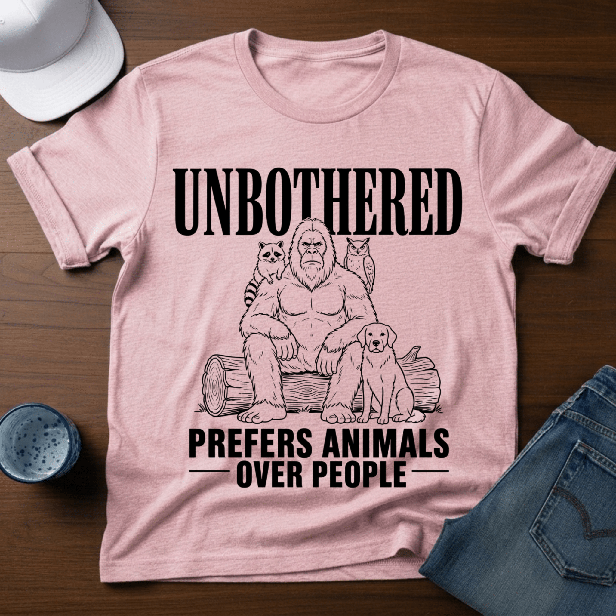 Unbothered - Prefers Animals Over People T-Shirt - Deadpan Outdoors Co.