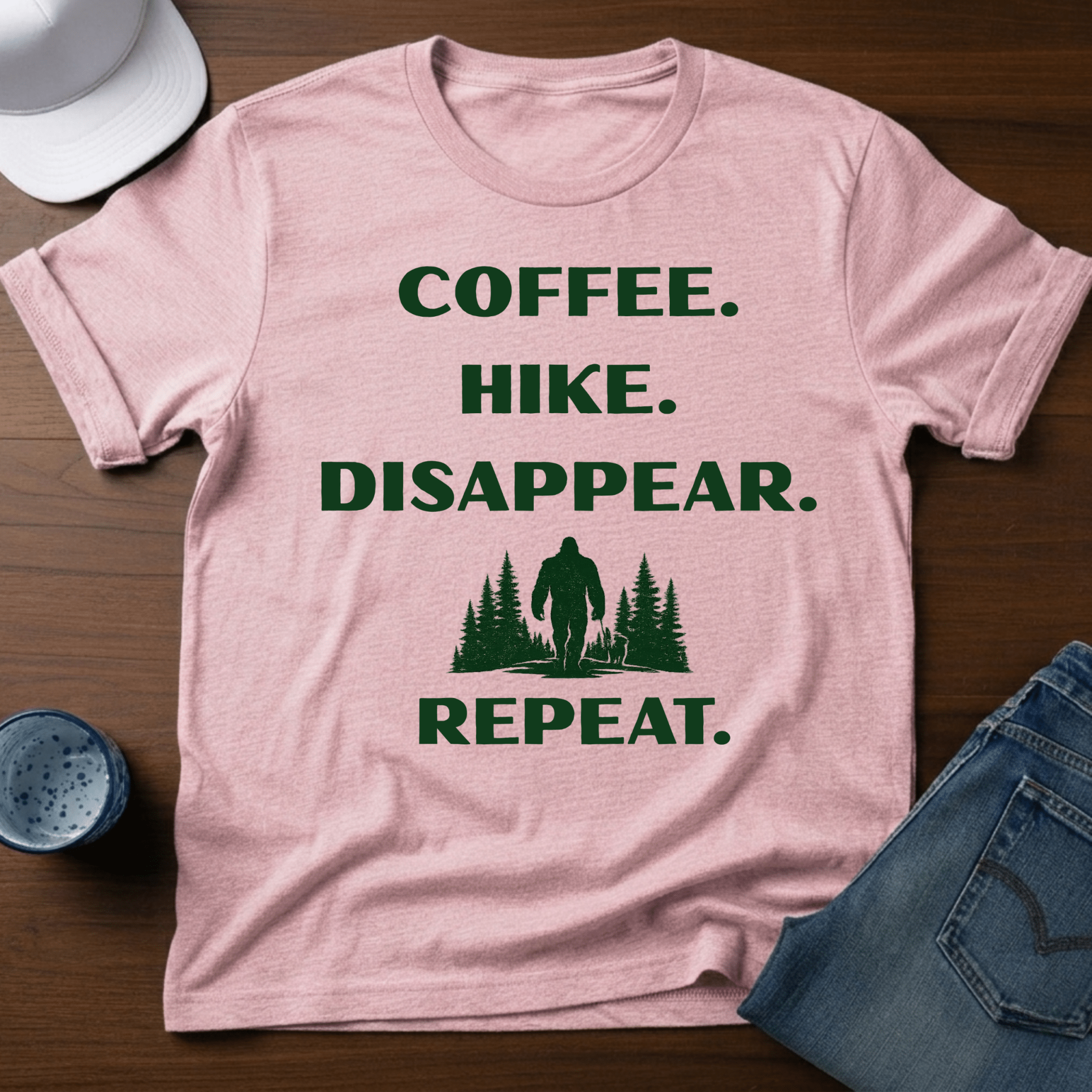 Coffee. Hike. Disappear. Repeat. T-Shirt - Deadpan Outdoors Co.