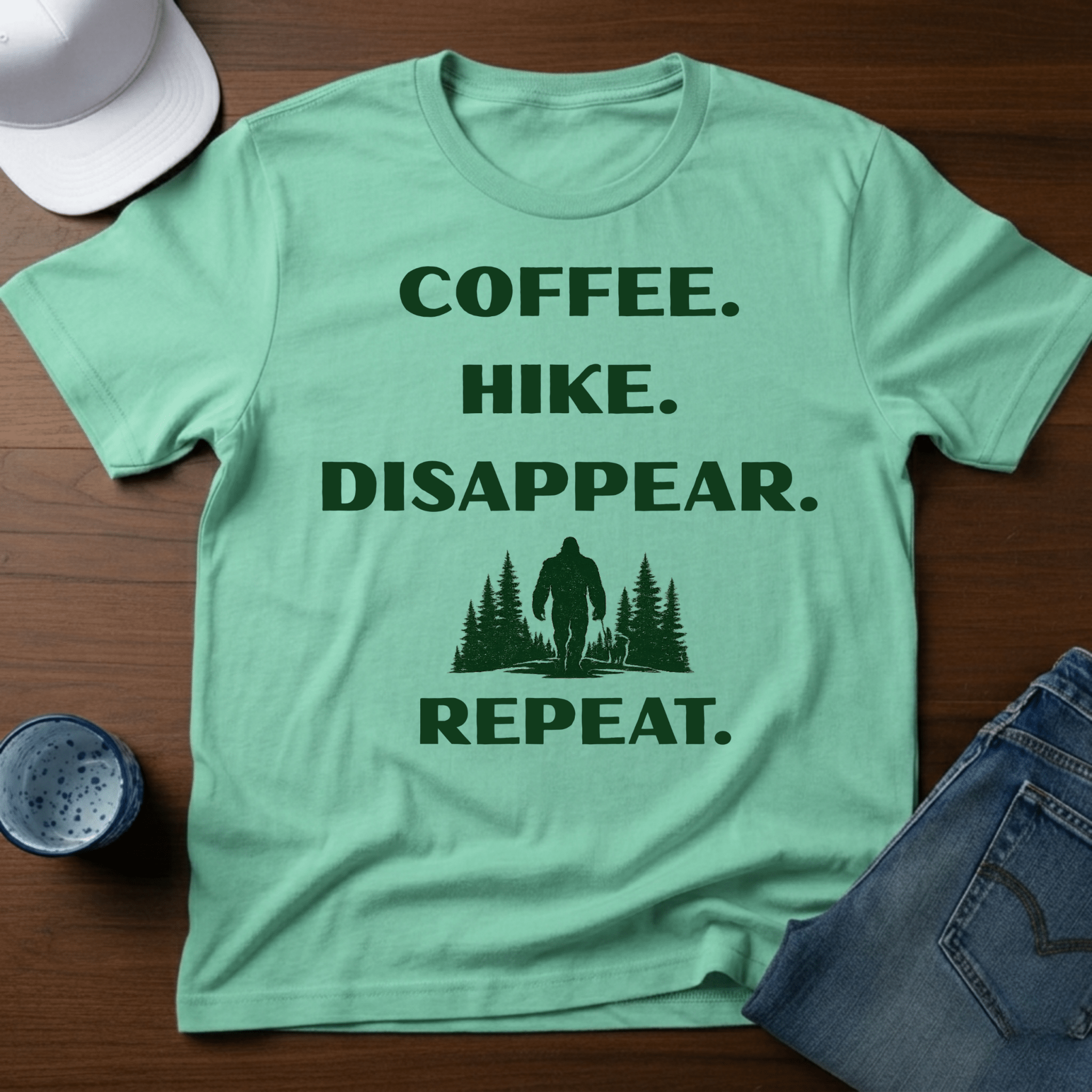 Coffee. Hike. Disappear. Repeat. T-Shirt - Deadpan Outdoors Co.