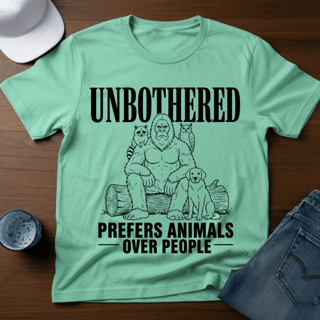 Unbothered - Prefers Animals Over People T-Shirt - Deadpan Outdoors Co.