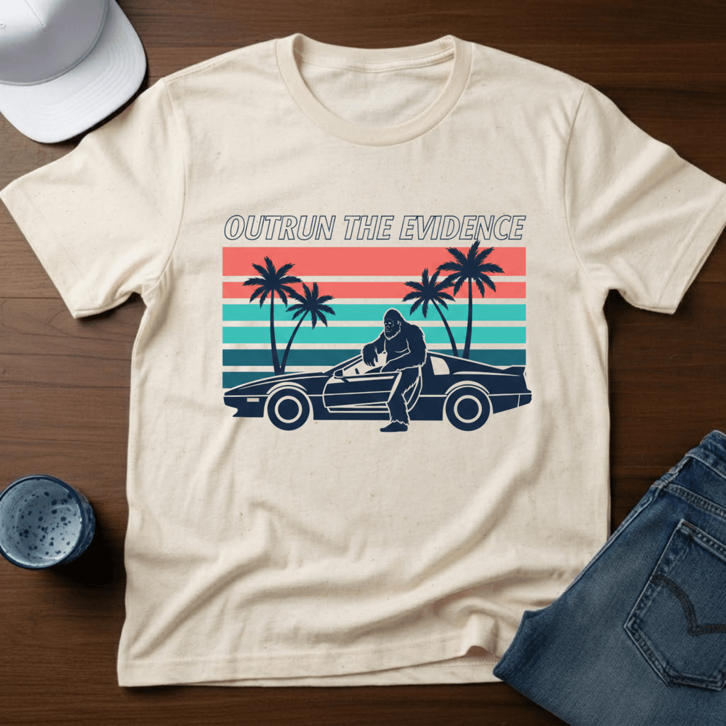 Outrun The Evidence T-Shirt - Deadpan Outdoors Co.