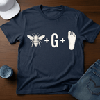Bee + G + Foot - Bigfoot Rebus Puzzle T-Shirt - Deadpan Outdoors Co.
