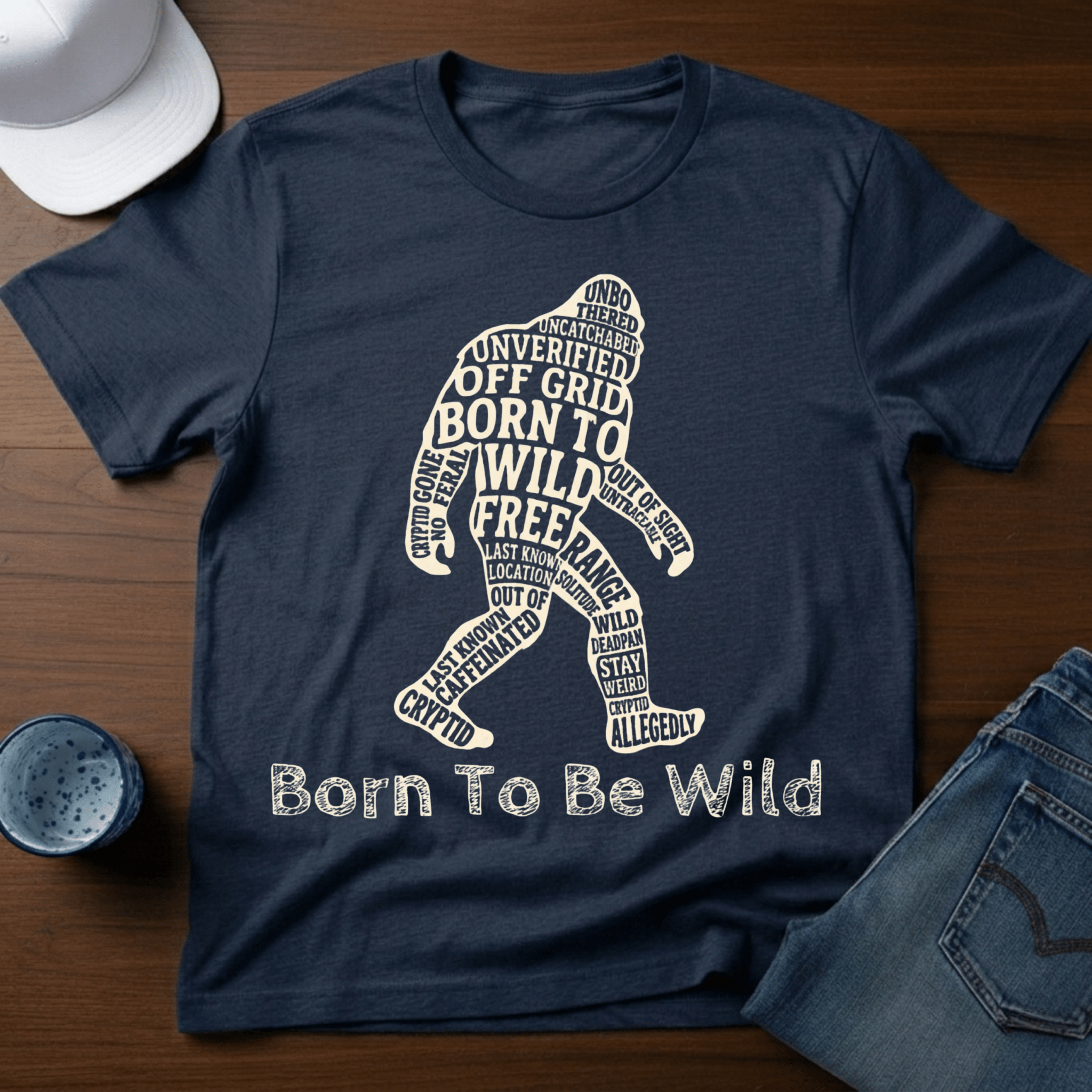 Born To Be Wild - Bigfoot T-Shirt - Deadpan Outdoors Co.