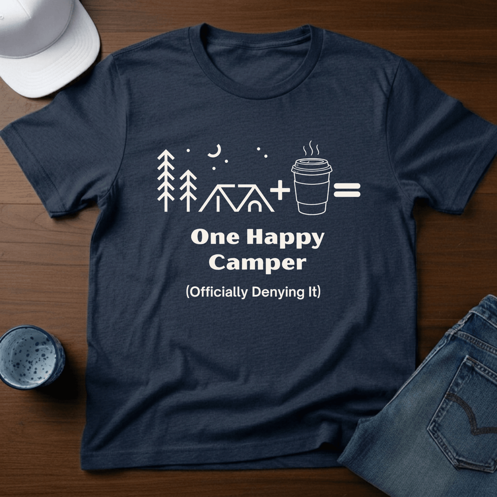 One Happy Camper - (Officially Denying It) T-Shirt - Deadpan Outdoors Co.