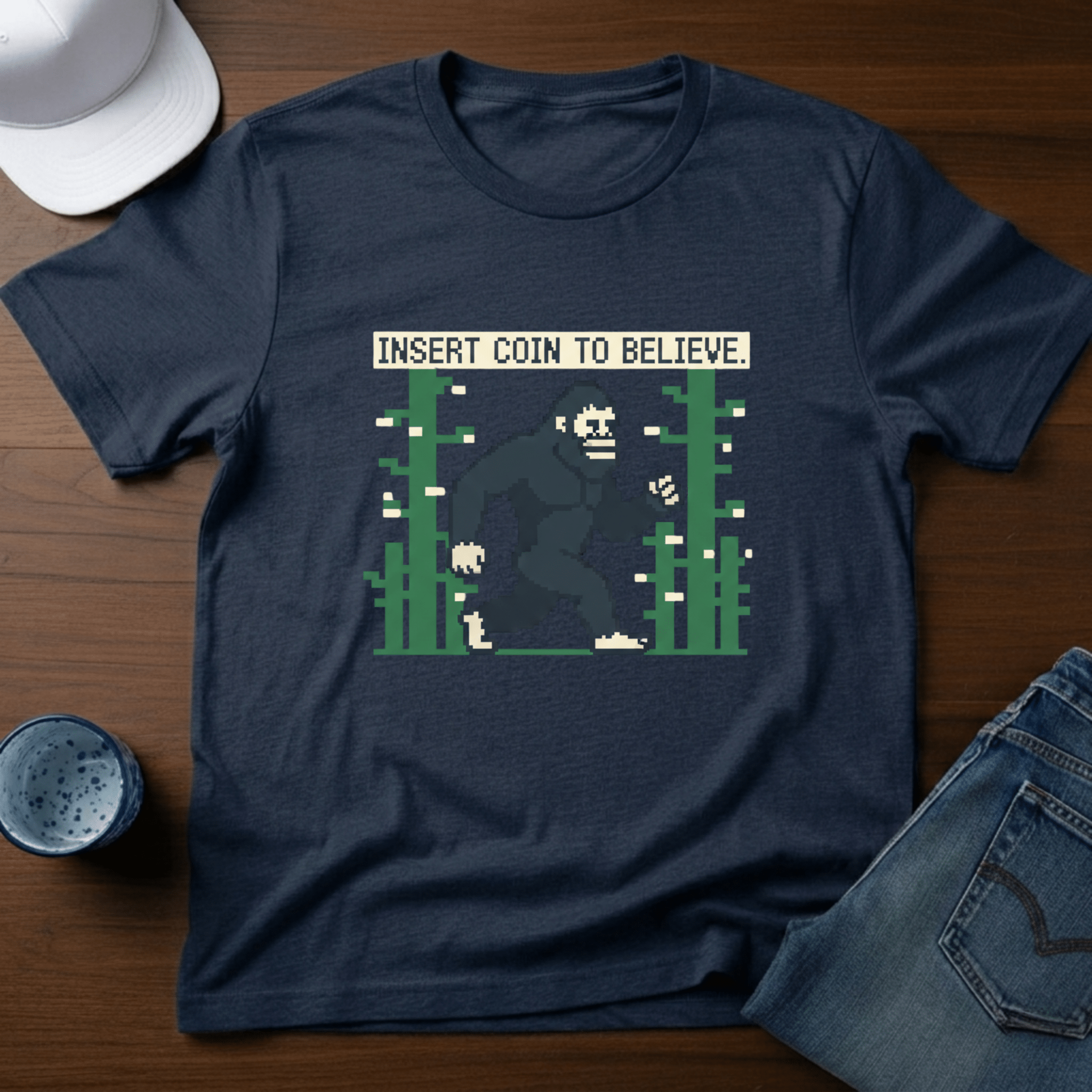 Insert Coin To Believe T-Shirt - Deadpan Outdoors Co.