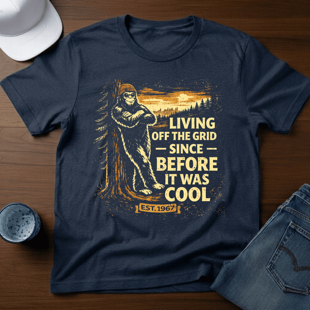 Living Off The Grid Since Before It Was Cool T-Shirt - Deadpan Outdoors Co.