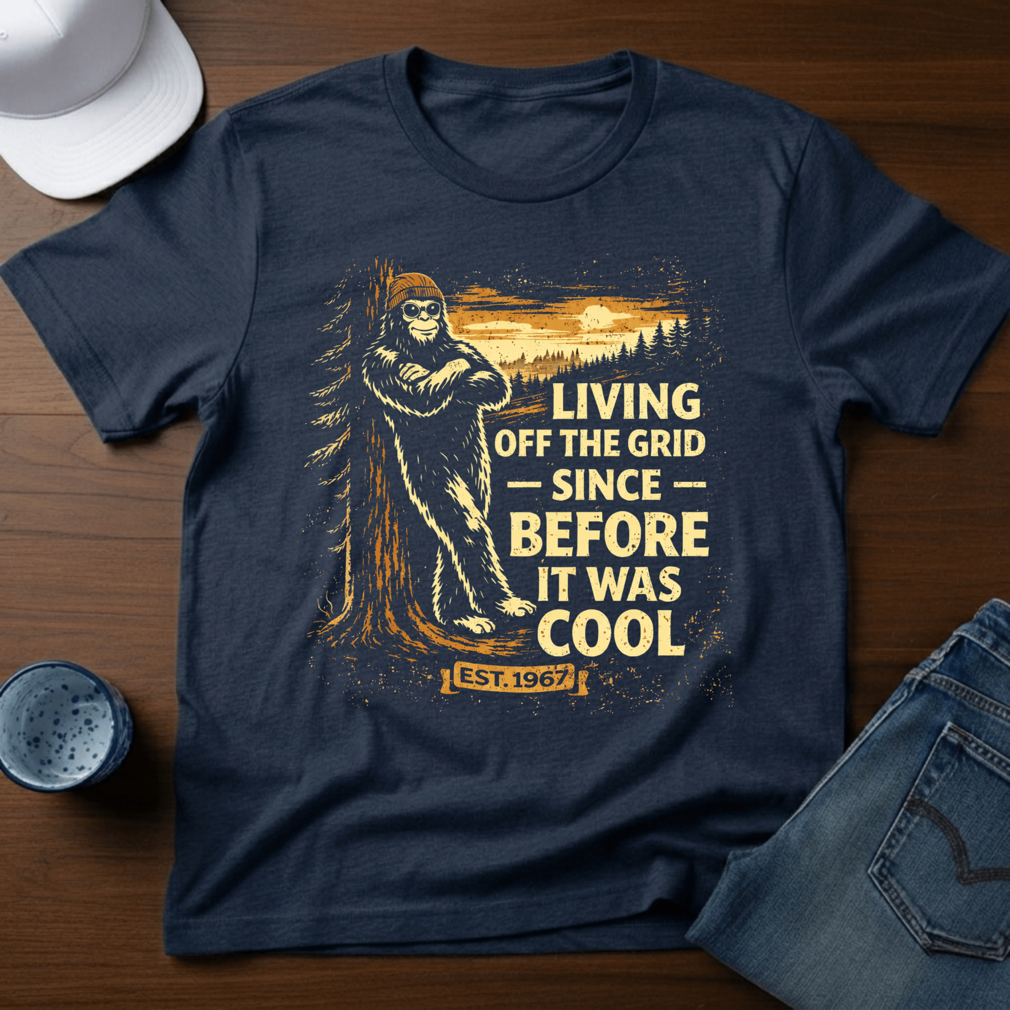 Living Off The Grid Since Before It Was Cool T-Shirt - Deadpan Outdoors Co.