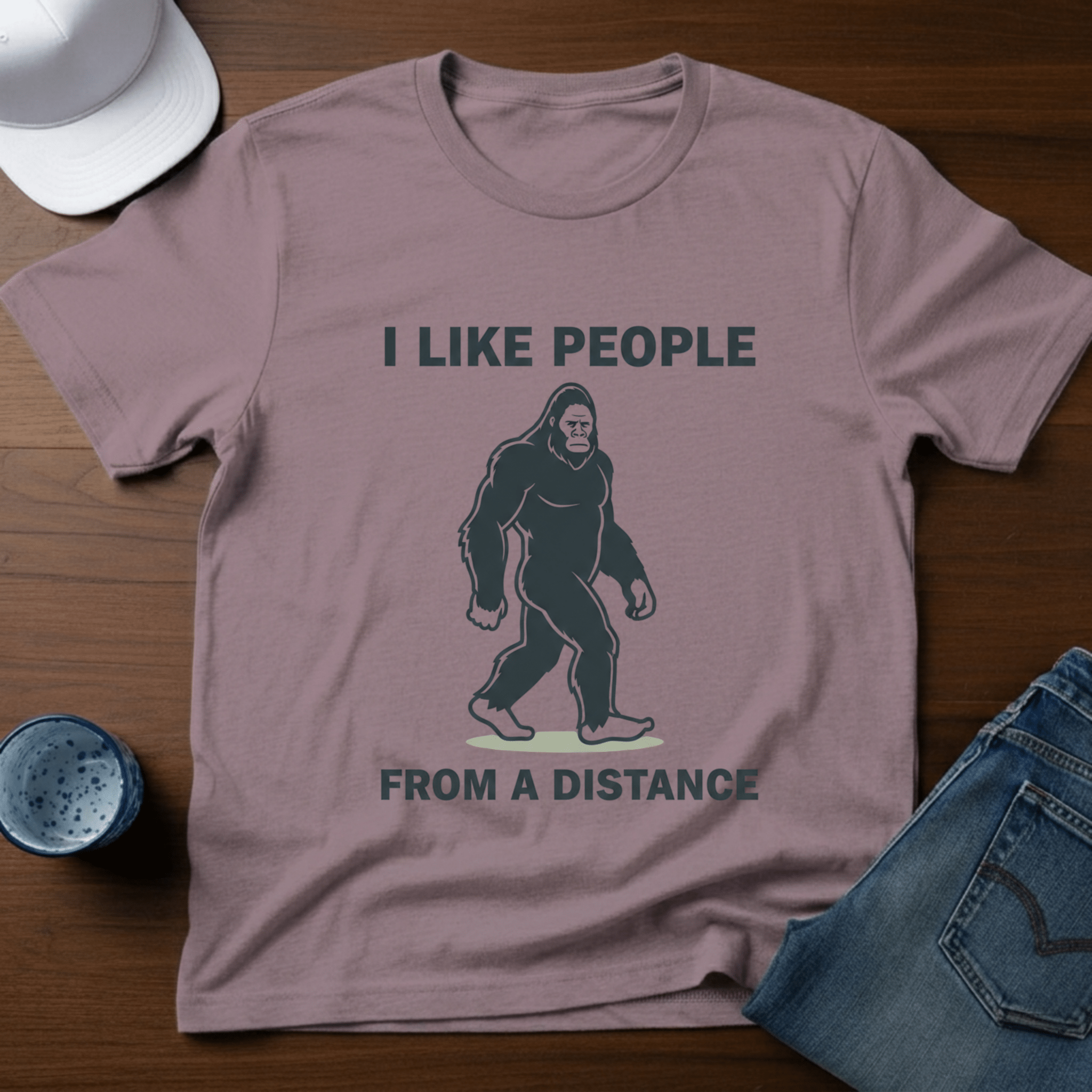 I Like People From A Distance T-Shirt - Deadpan Outdoors Co.