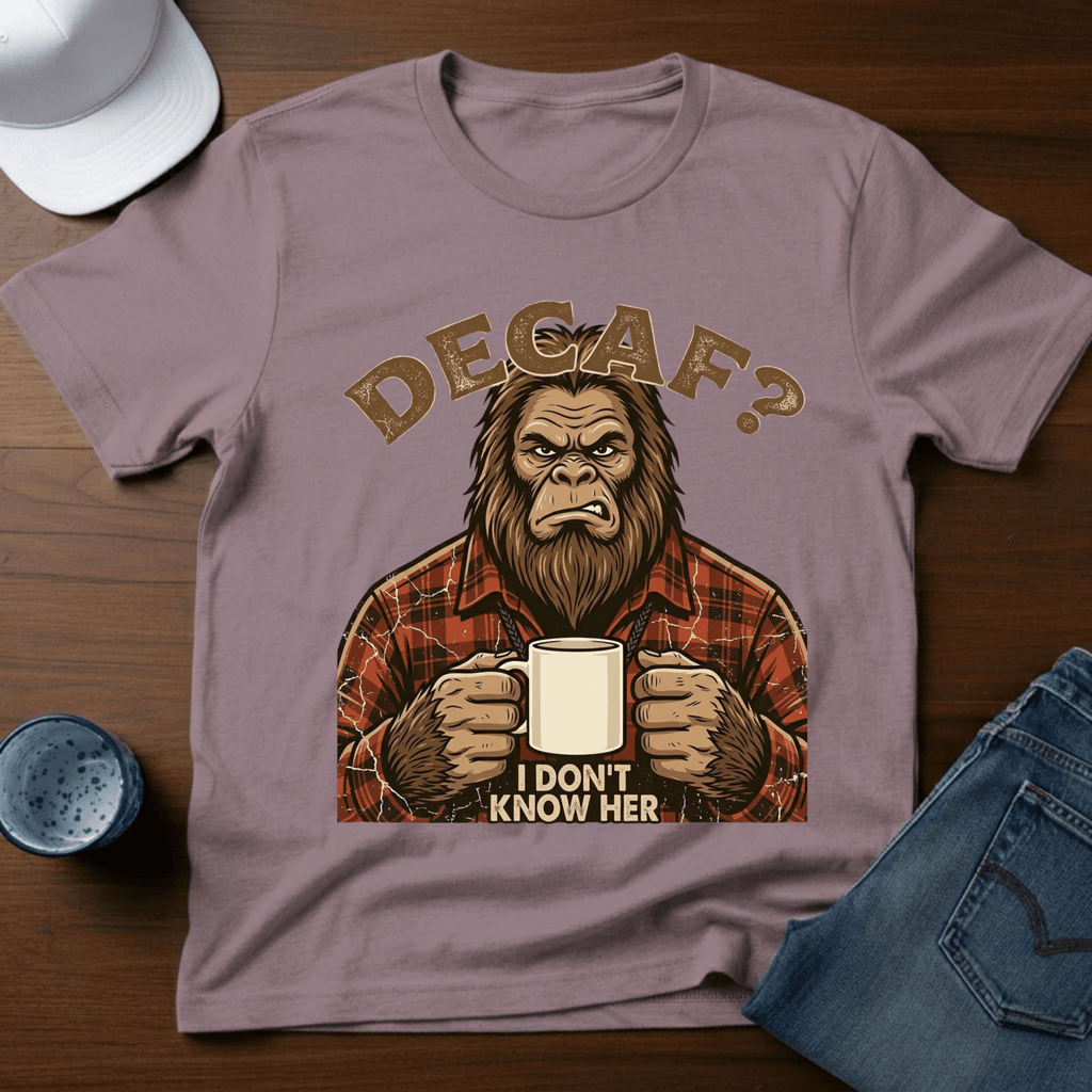 Decaf? I Don't Know Her T-Shirt - Deadpan Outdoors Co.