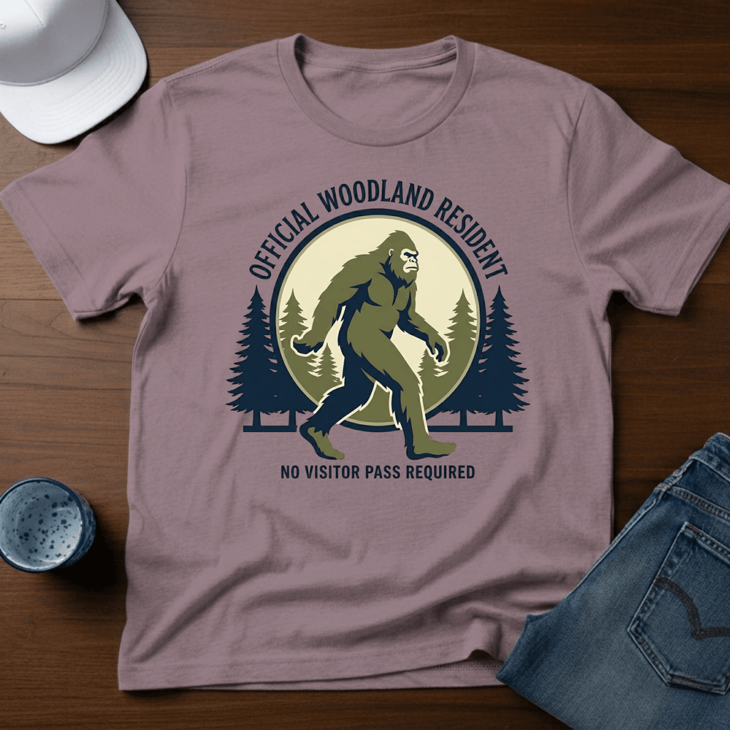 Official Woodland Resident No Visitor Pass Required T-Shirt - Deadpan Outdoors Co.