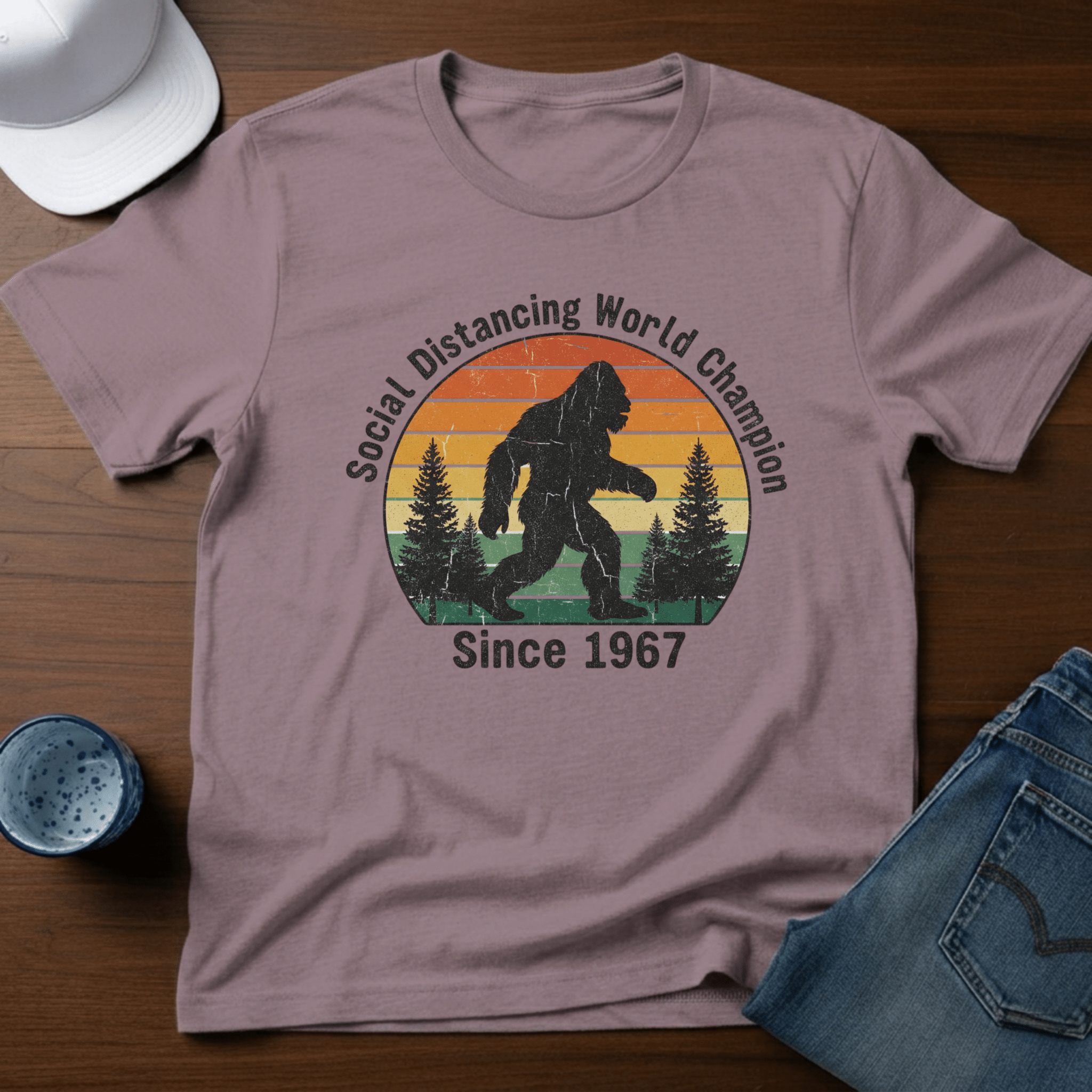 Social Distancing World Champion T-Shirt - Deadpan Outdoors Co.
