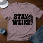 Stay Weird T-Shirt - Bigfoot Humor Tee - Deadpan Outdoors Co.