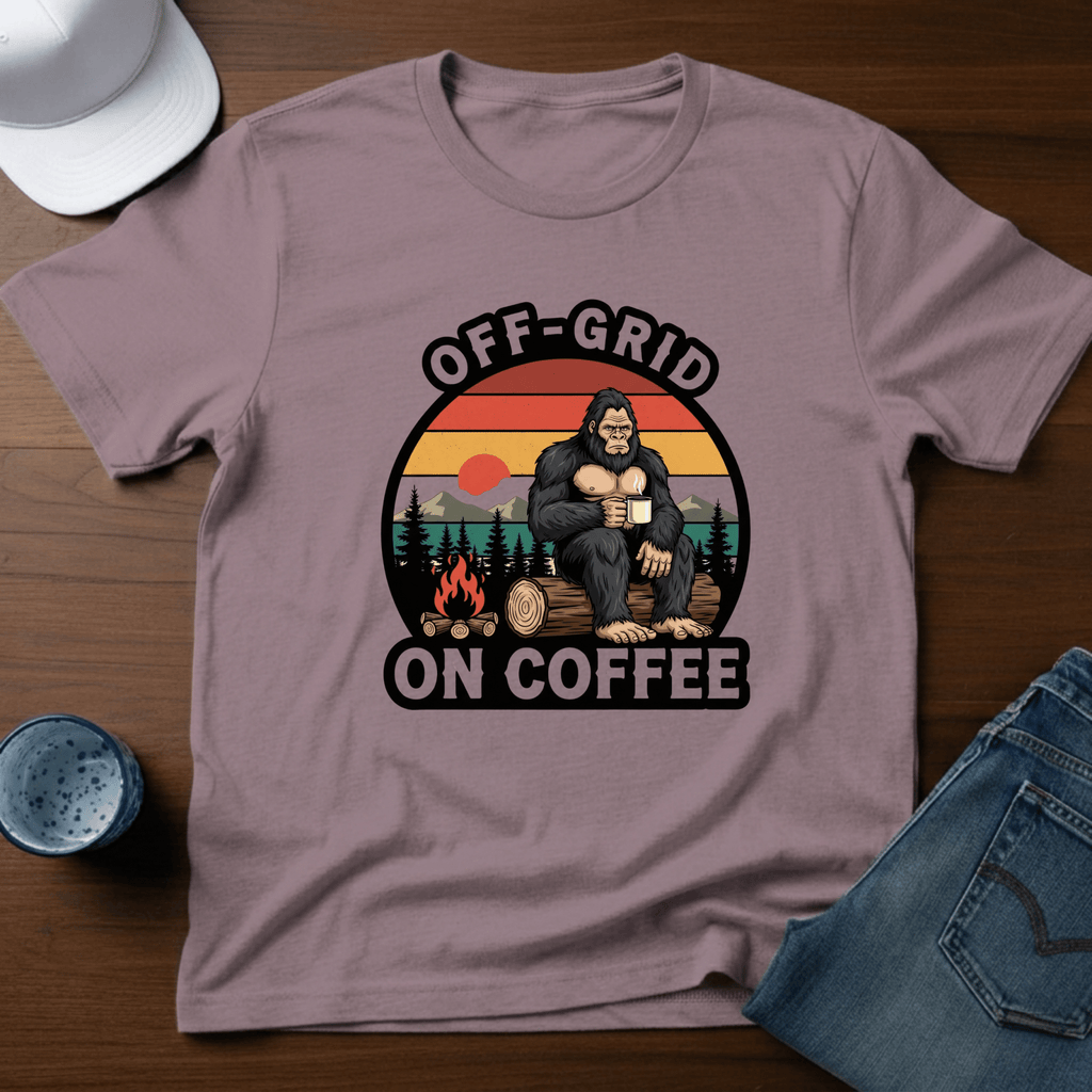 Off - Grid On Coffee T-Shirt - Deadpan Outdoors Co.