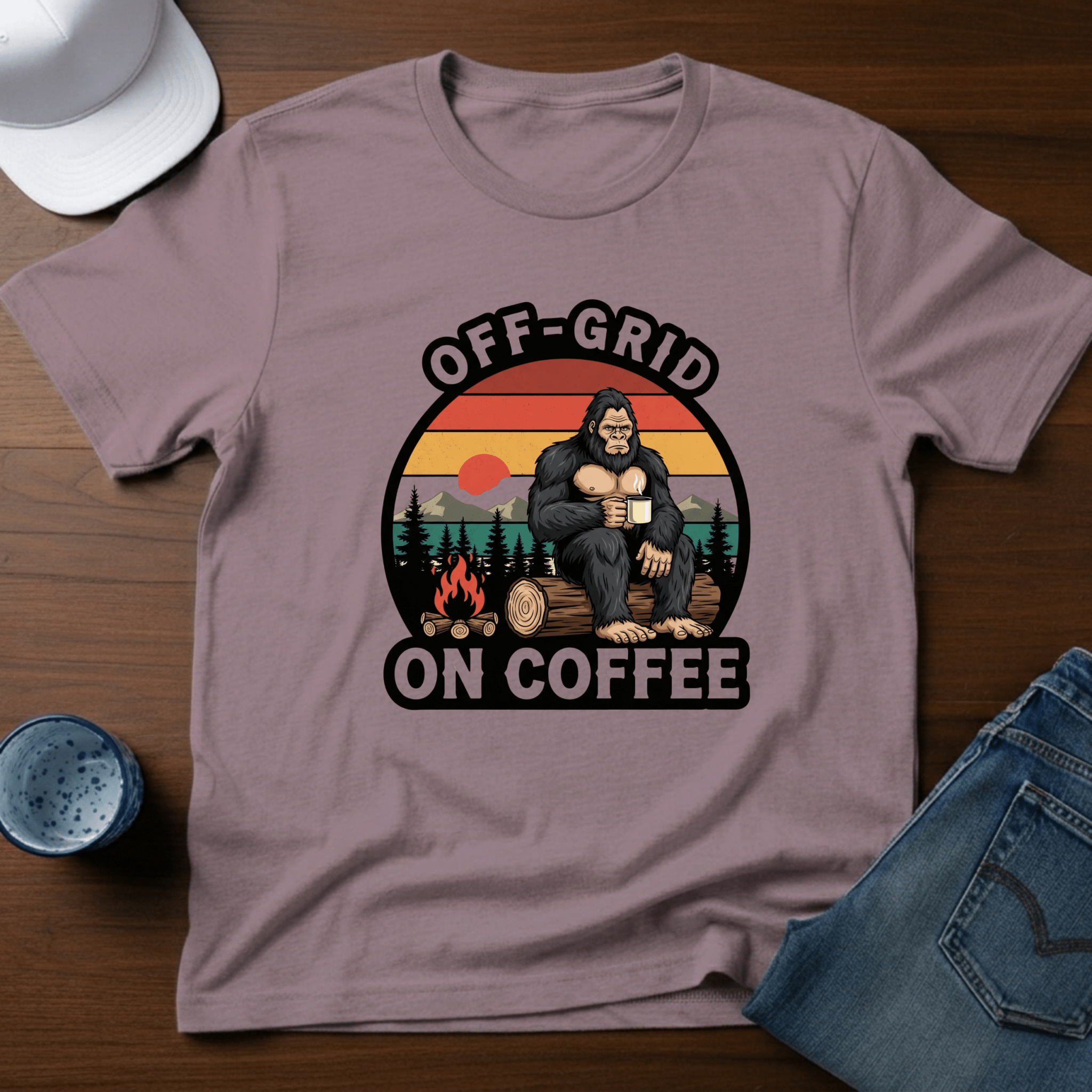 Off - Grid On Coffee T-Shirt - Deadpan Outdoors Co.