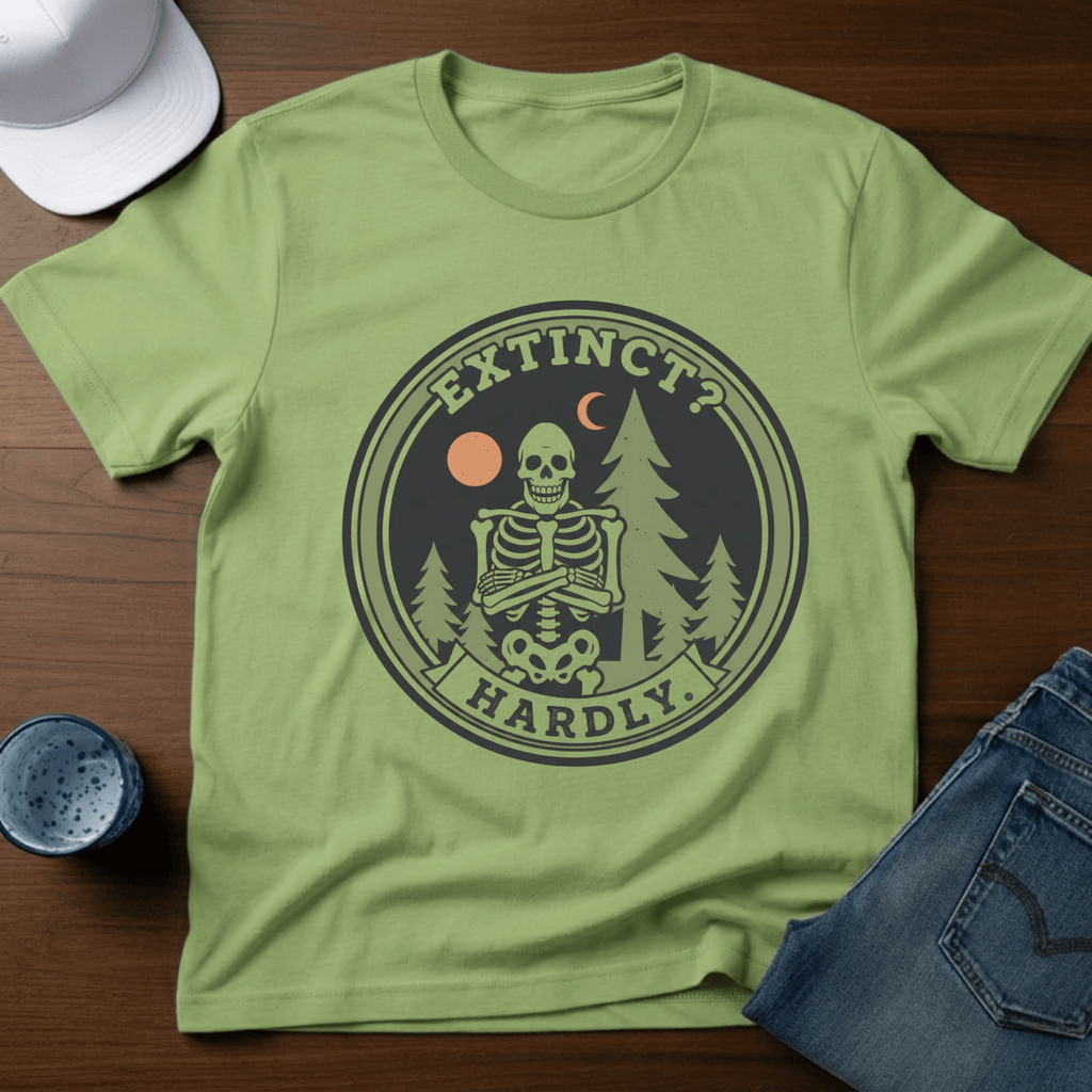 Extinct? Hardly T-Shirt - Deadpan Outdoors Co.