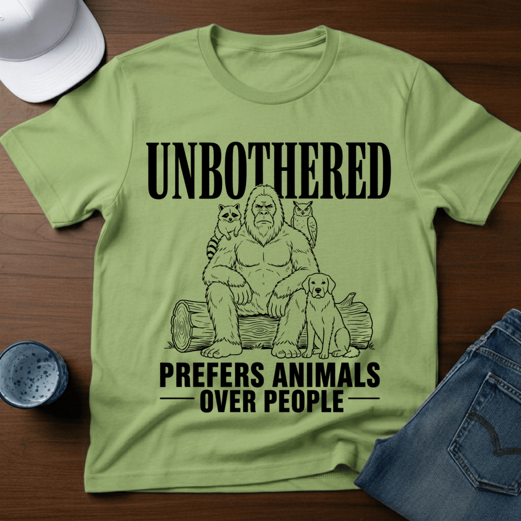 Unbothered - Prefers Animals Over People T-Shirt - Deadpan Outdoors Co.