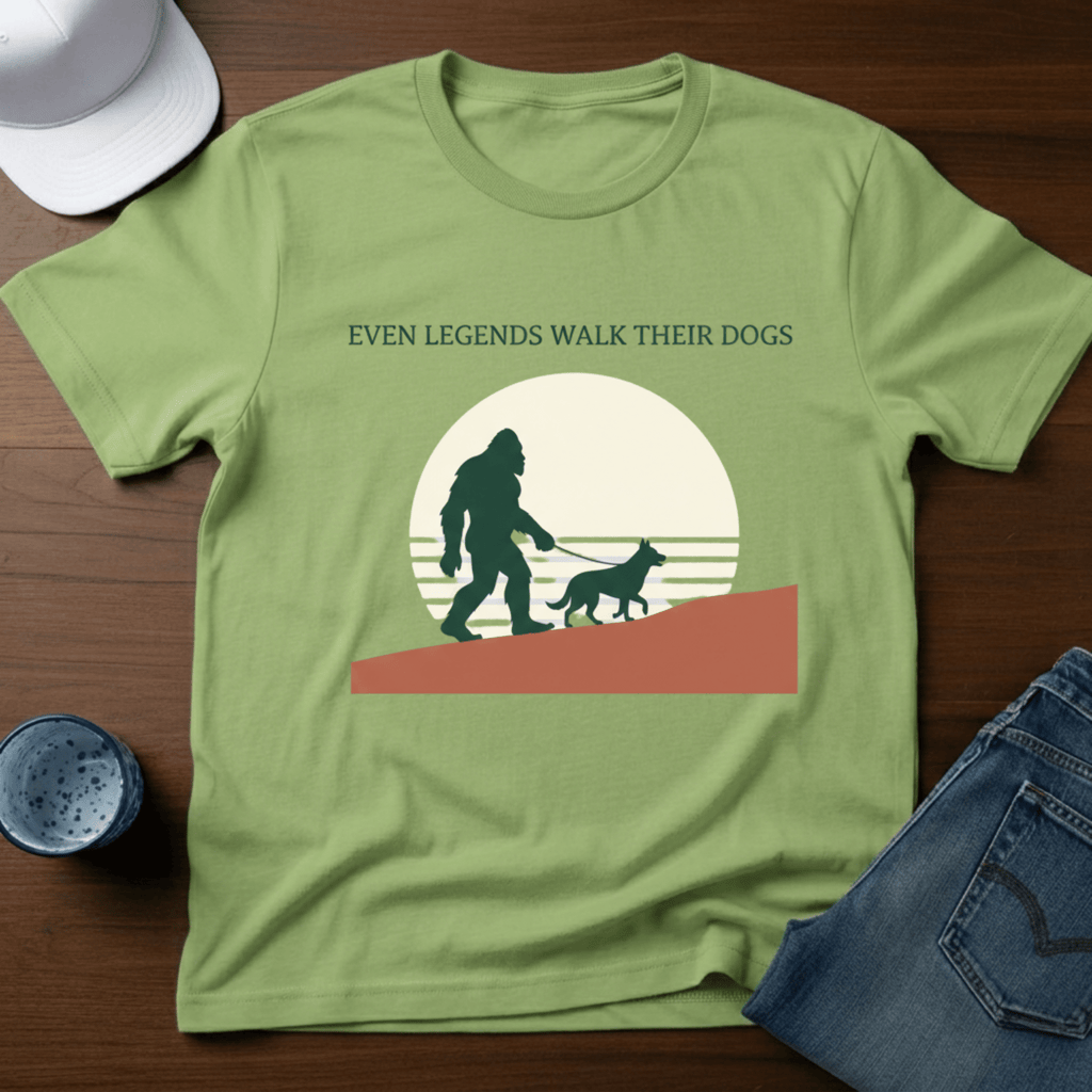 Even Legends Walk Their Dogs T-Shirt - Deadpan Outdoors Co.
