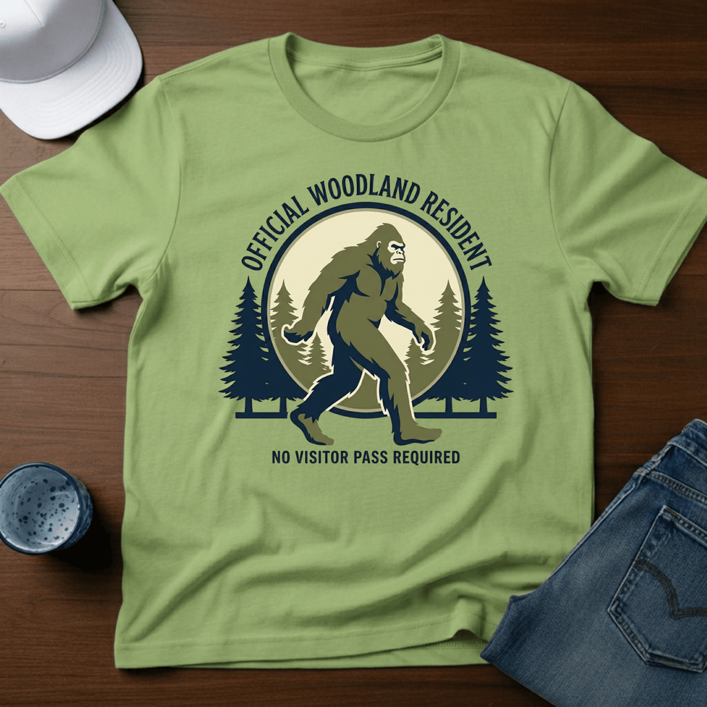 Official Woodland Resident No Visitor Pass Required T-Shirt - Deadpan Outdoors Co.