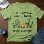 They Traveled Light Years - For The Dark Roast T-Shirt - Deadpan Outdoors Co.
