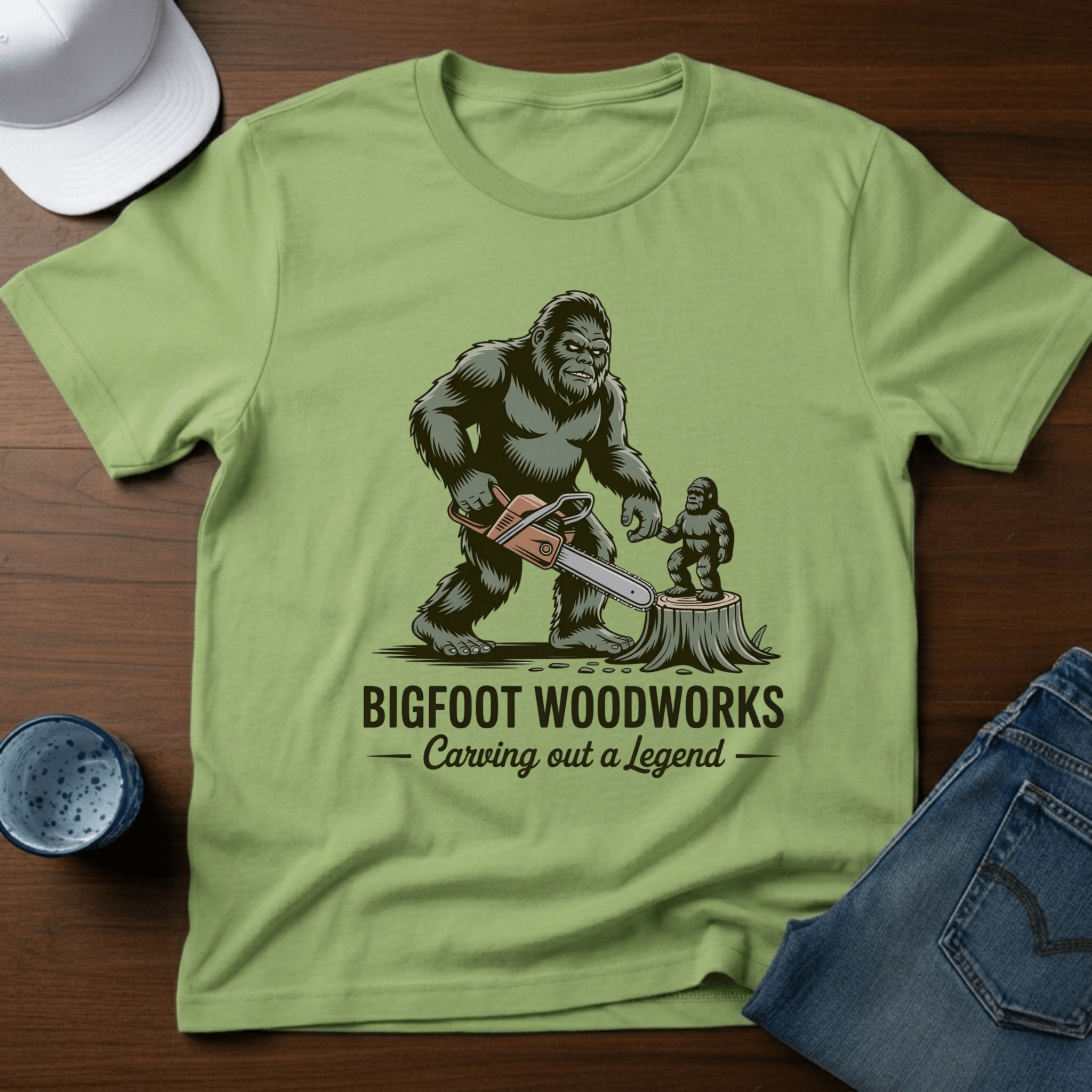Bigfoot Woodworks - Carving Out A Legend T-Shirt - Deadpan Outdoors Co.