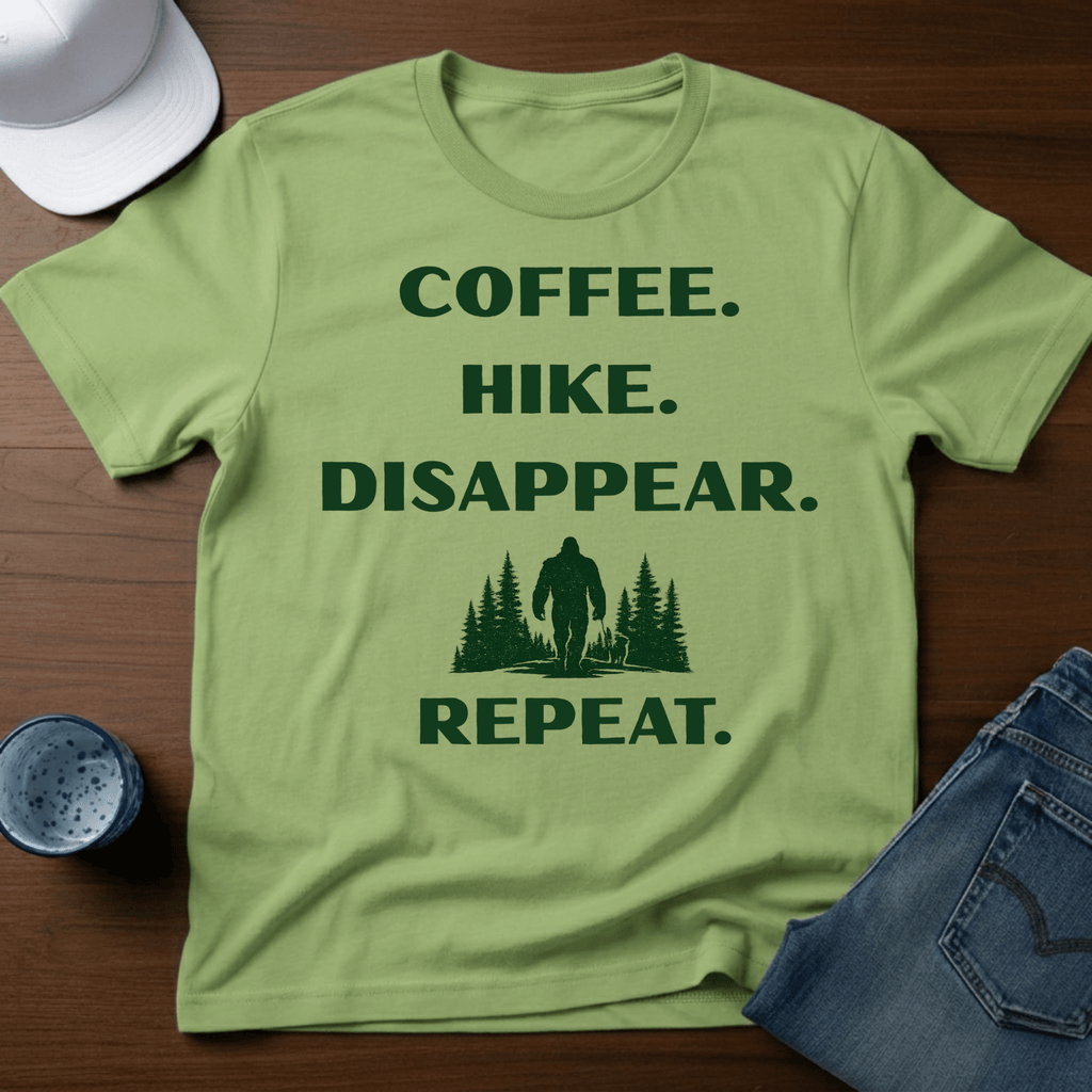 Coffee. Hike. Disappear. Repeat. T-Shirt - Deadpan Outdoors Co.