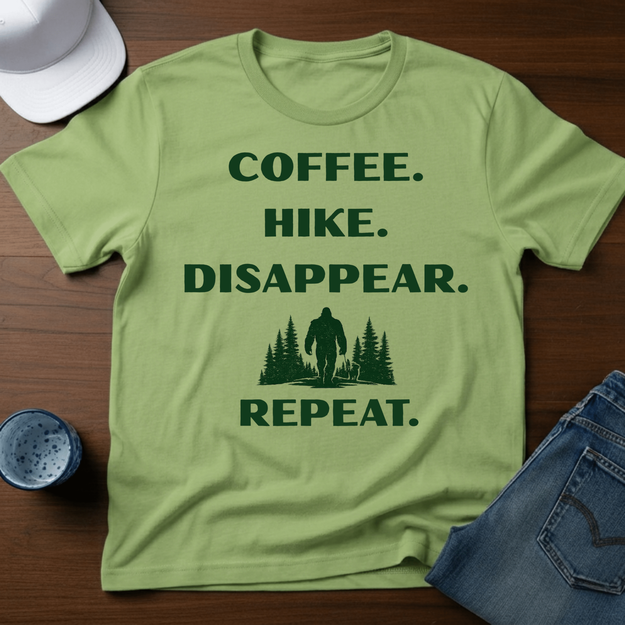 Coffee. Hike. Disappear. Repeat. T-Shirt - Deadpan Outdoors Co.