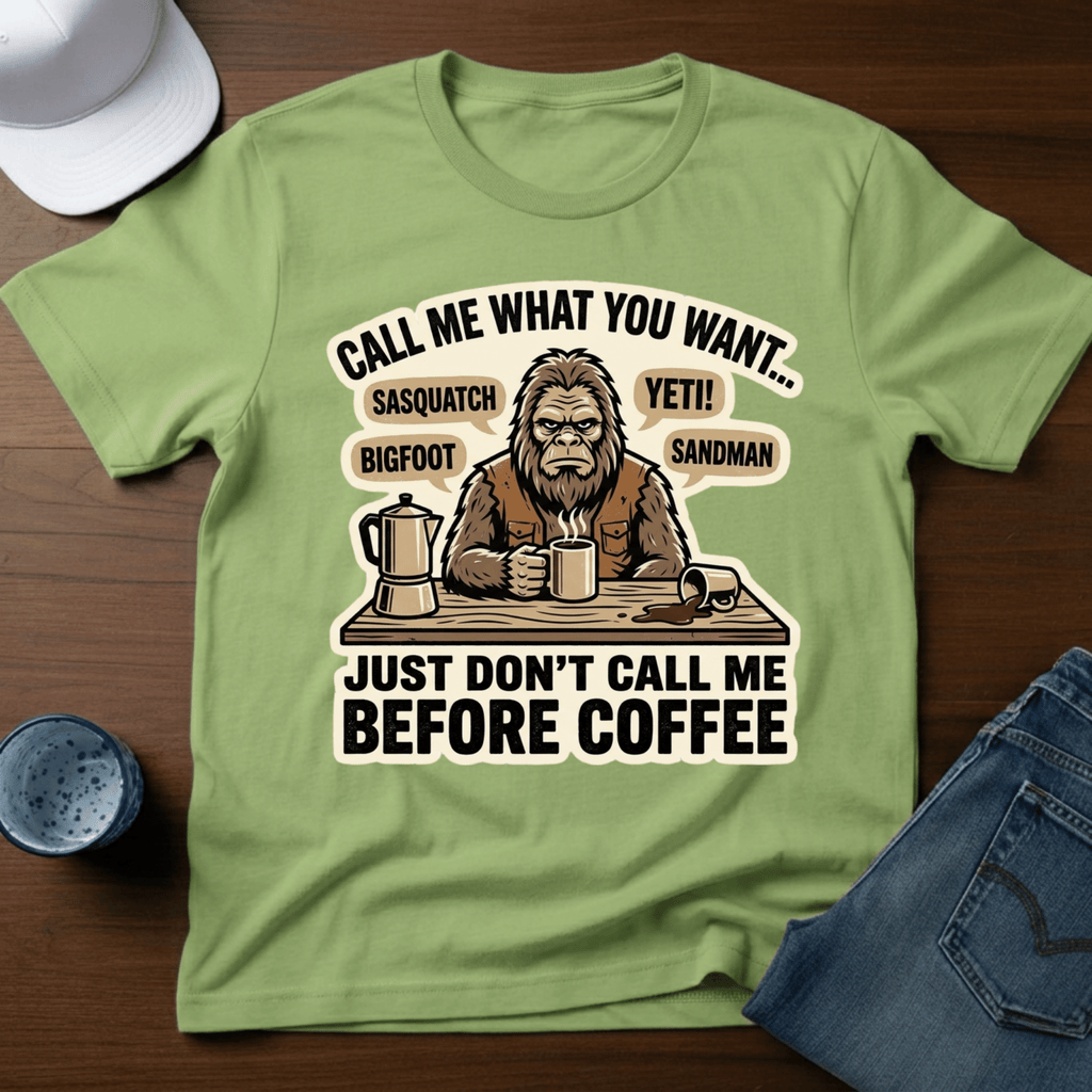 Call Me What You Want...Just Don't Call Me Before Coffee T-Shirt - Deadpan Outdoors Co.