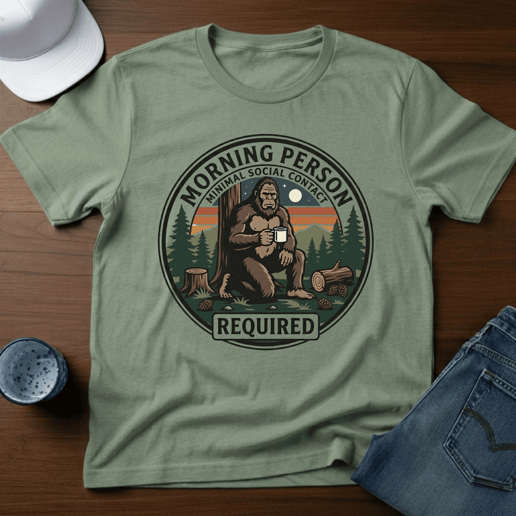 Morning Person Minimal Social Contact Required T-Shirt - Deadpan Outdoors Co.