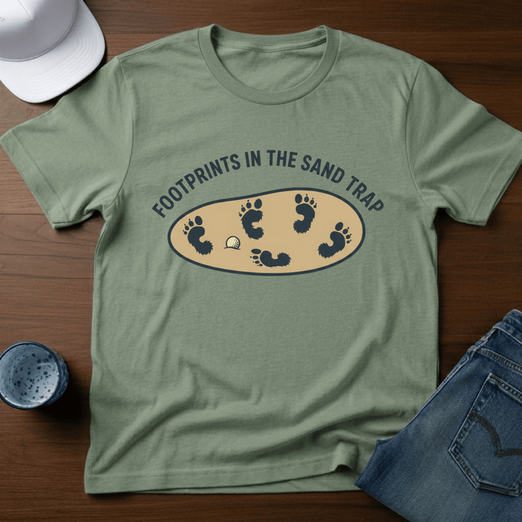 Footprints In The Sandtrap T-Shirt - Deadpan Outdoors Co.