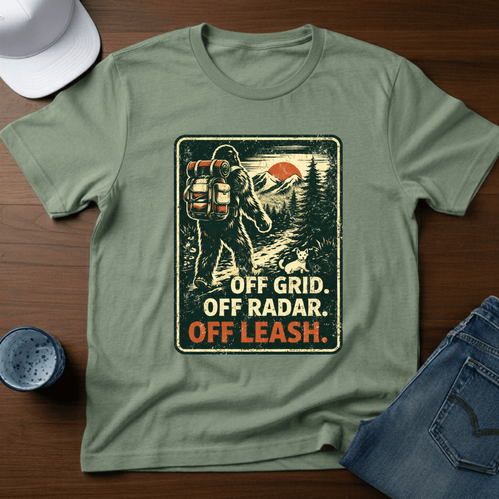 Off Grid. Off Radar. Off Leash T-Shirt - Deadpan Outdoors Co.