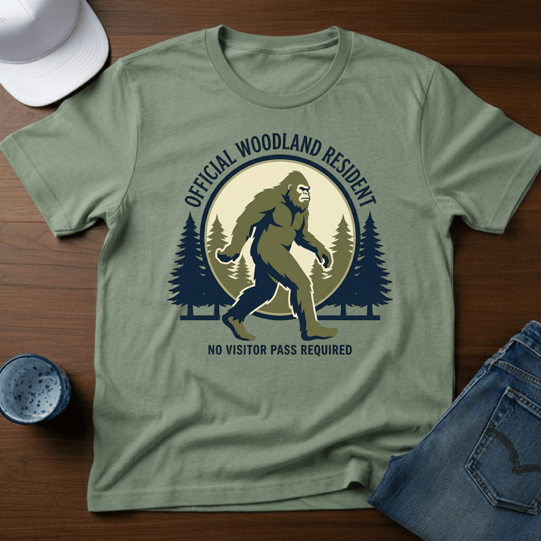 Official Woodland Resident No Visitor Pass Required T-Shirt - Deadpan Outdoors Co.