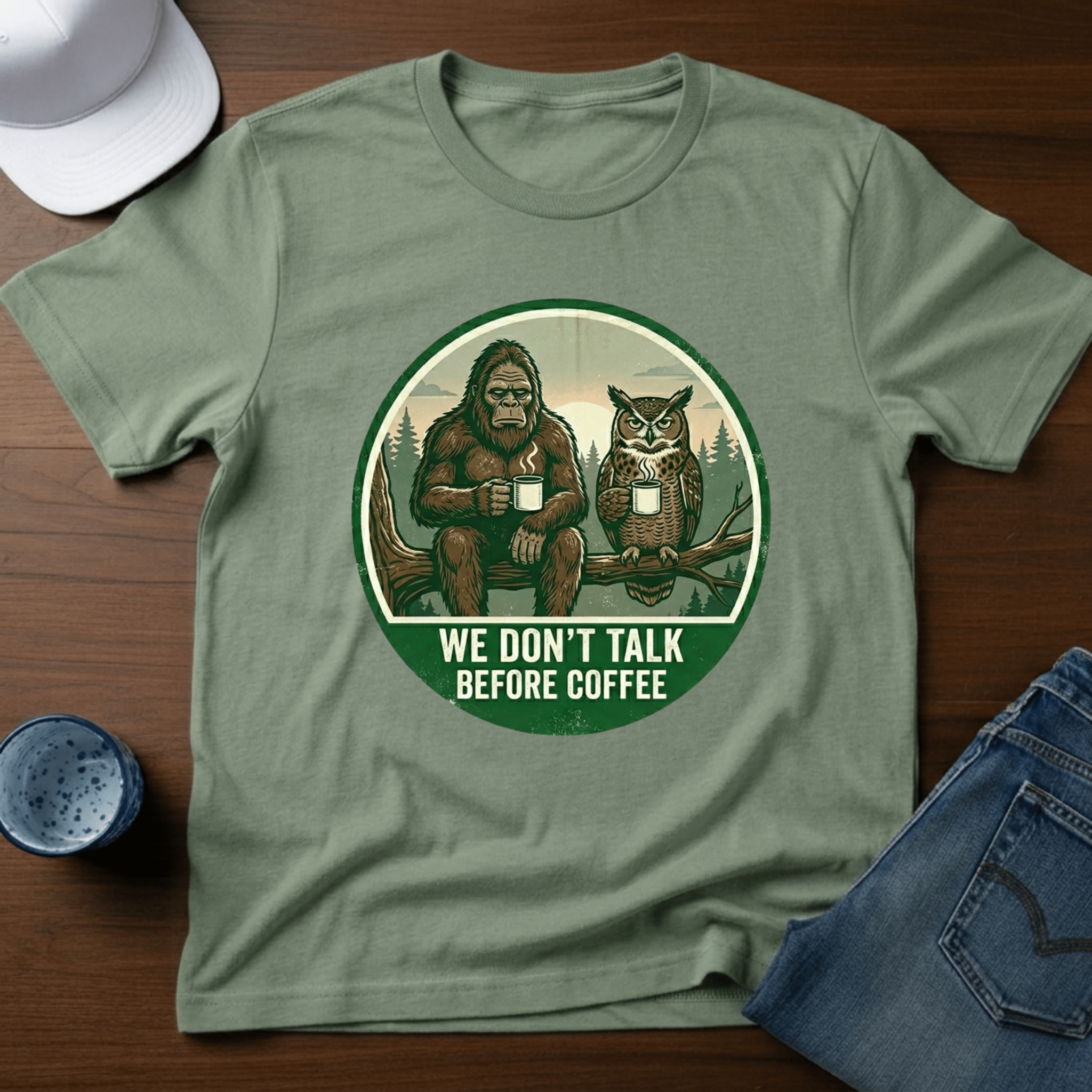 We Don't Talk Before Coffee T-Shirt - Deadpan Outdoors Co.